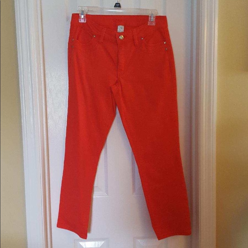 Orange Cache Crop Denim